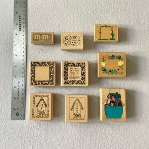 Bundle of vintage (90s & early 2000s) ink stamps. Unused or light use.